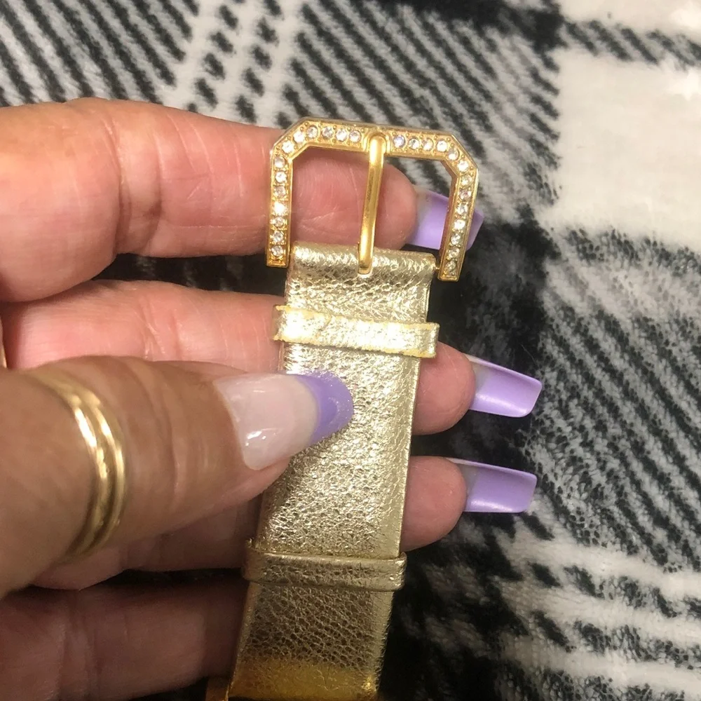 Gold Crystal-Accented Women’s Watch with Metallic Strap one $60 both $100 “NEW”